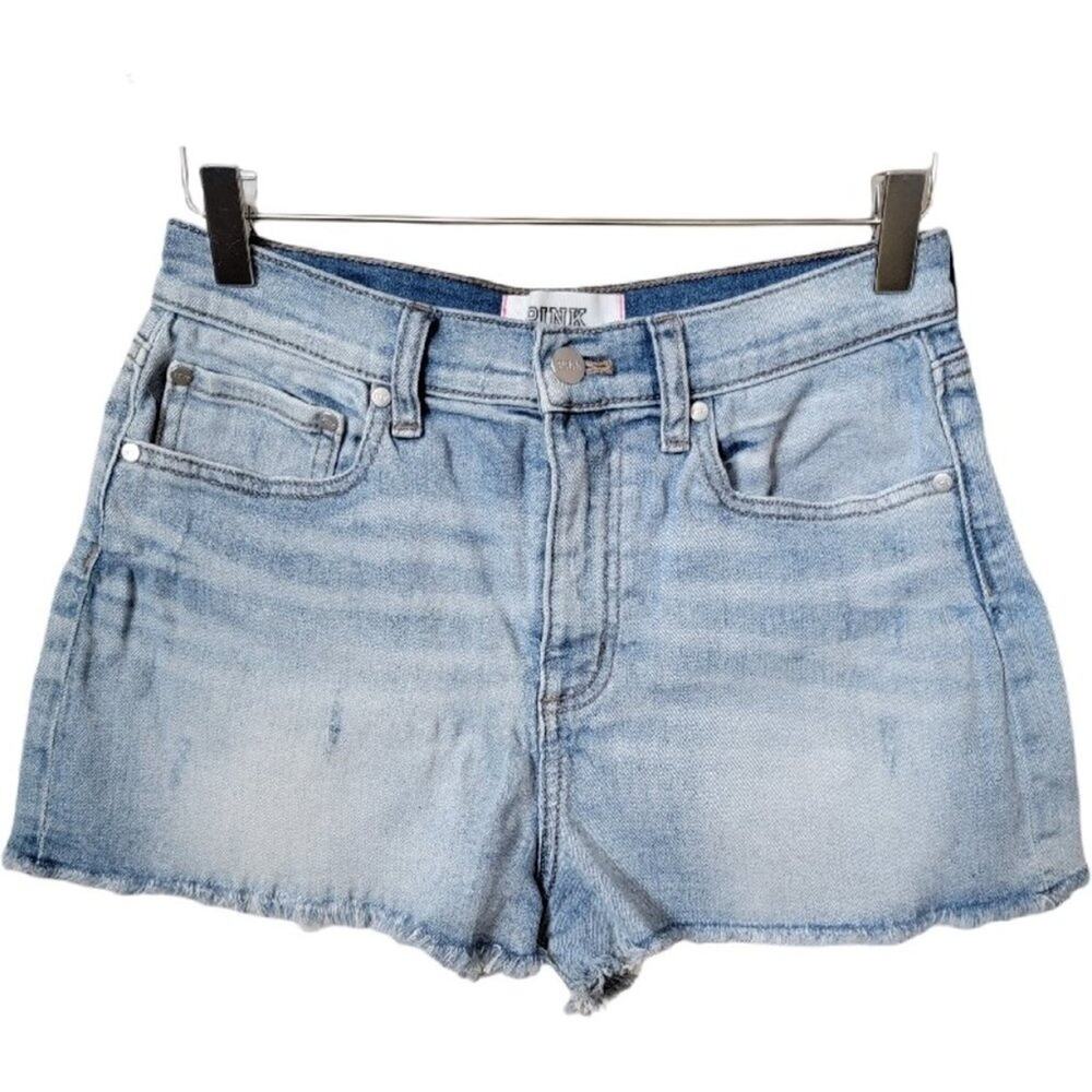 PINK Victoria's Secret Cut Off Distressed Denim Jean Shorts